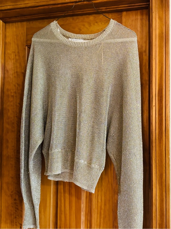 HYFVE Sweaters - HYFVE Light Gold Metallic Crewneck Sweater